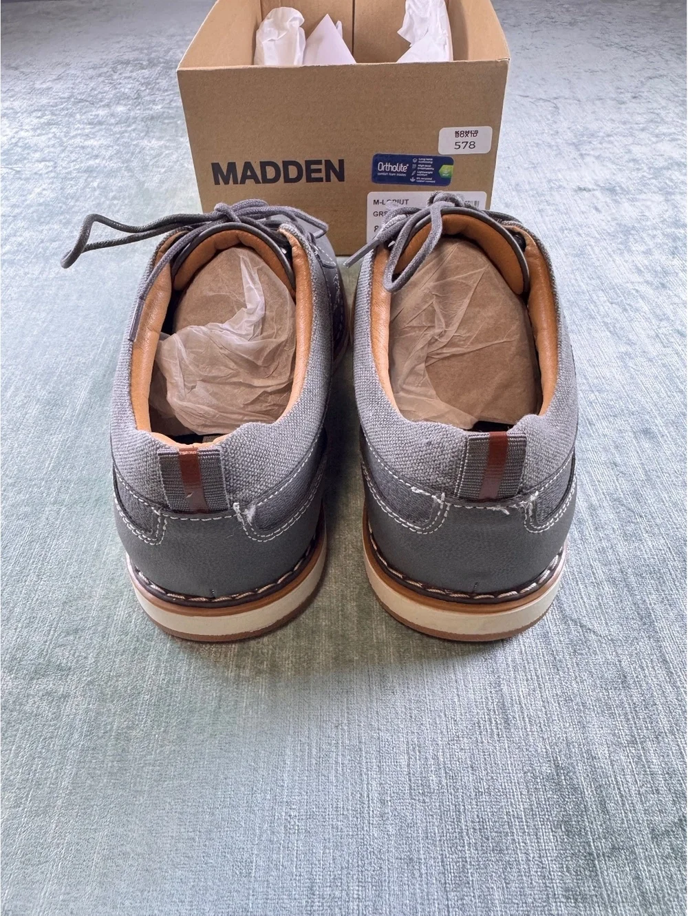 Madden Lopiut men’s gray Oxford shoes size 8